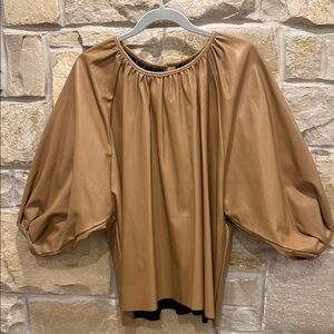 Frankie shop Elegant Tan Women's Top faux leather size S